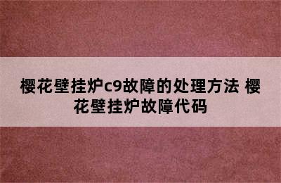 樱花壁挂炉c9故障的处理方法 樱花壁挂炉故障代码